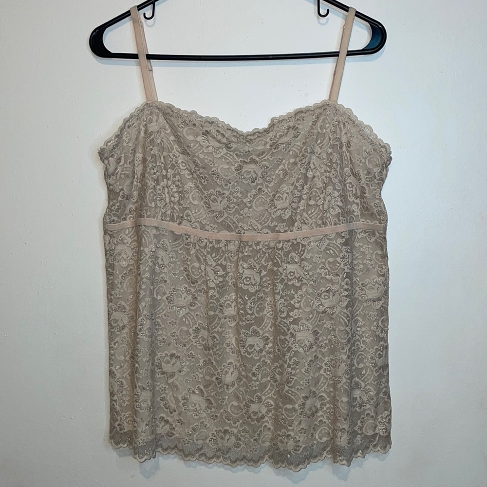 NWT NEW YORK & COMPANY LACE CAMI TOP XL